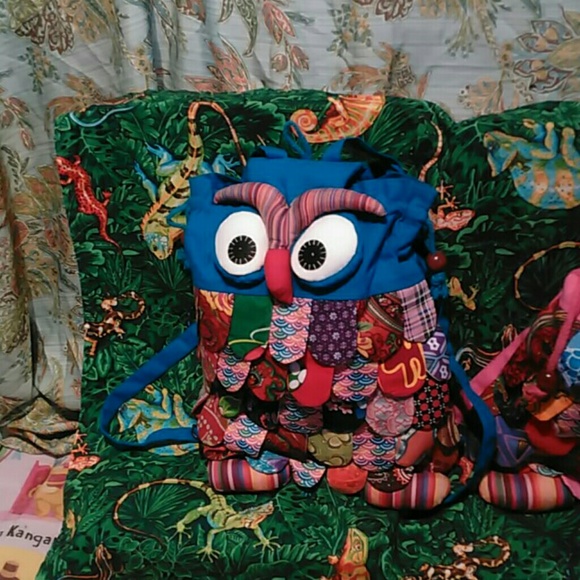 2 CUTE HAND-MADE OWL BACKPACKS - Picture 2 of 8